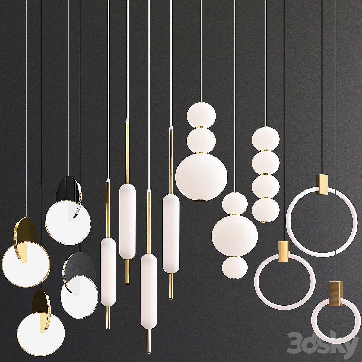 Four pendant lamps