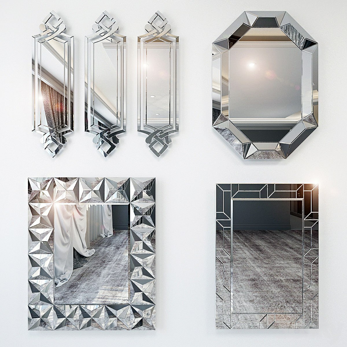 Mirrors in the Art Deco style