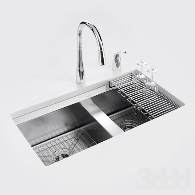 KOHLER 8 Degree under-mount kitchen sink