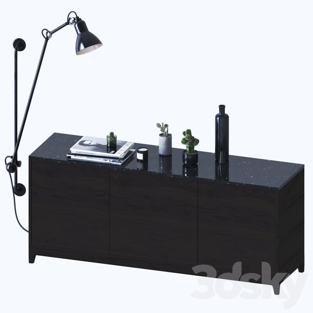 Decorative set with cactuses