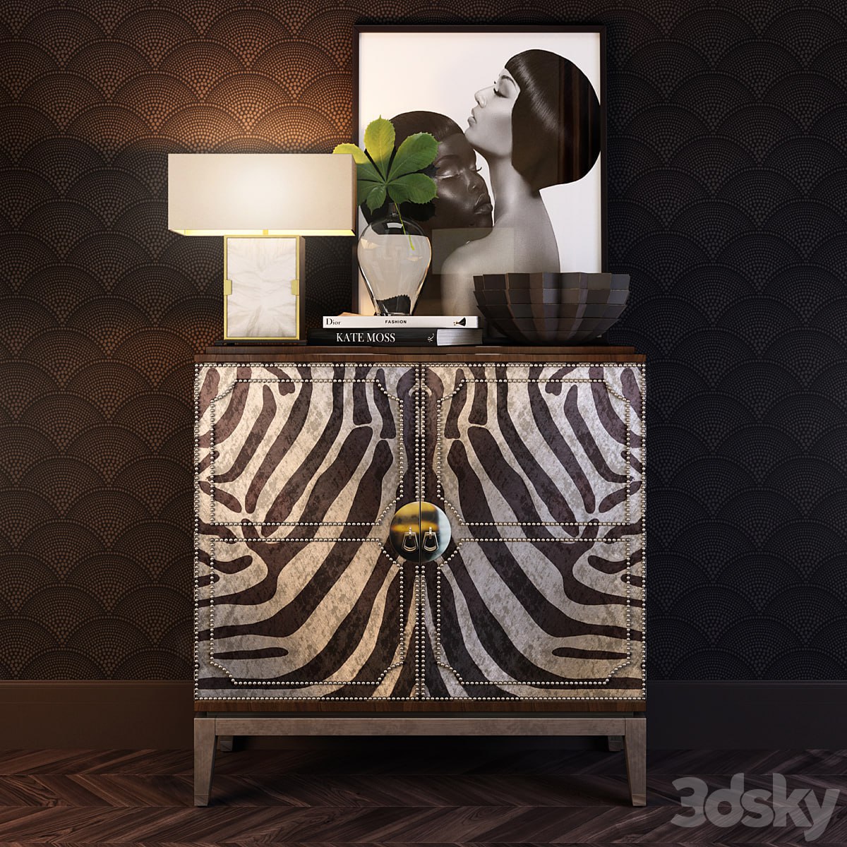 Horchow Vanna Zebra Cabinet
