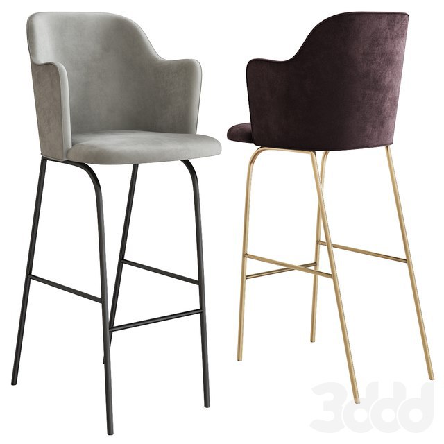Aleta Stool with High Back