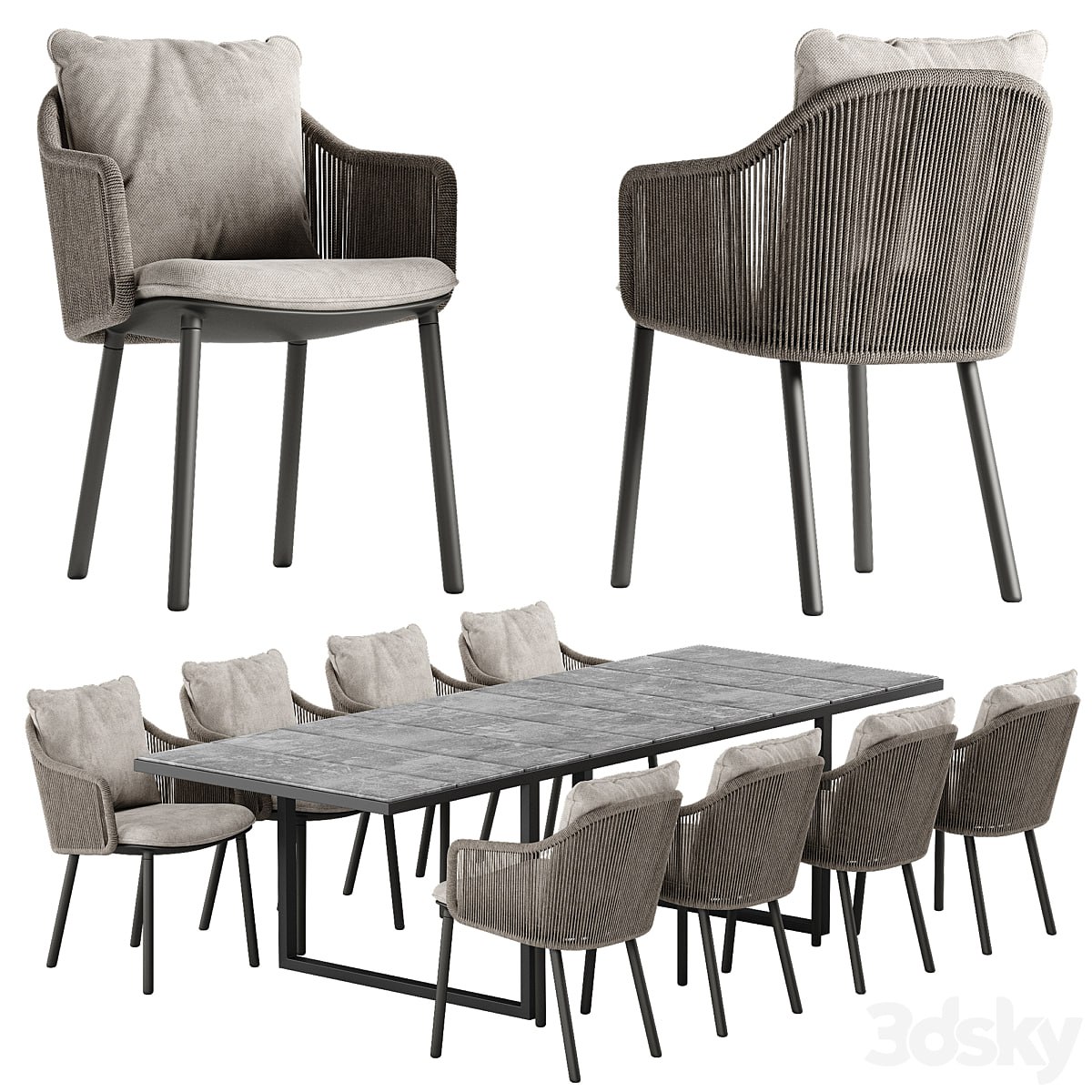 Tribu Senja chair Nox table set
