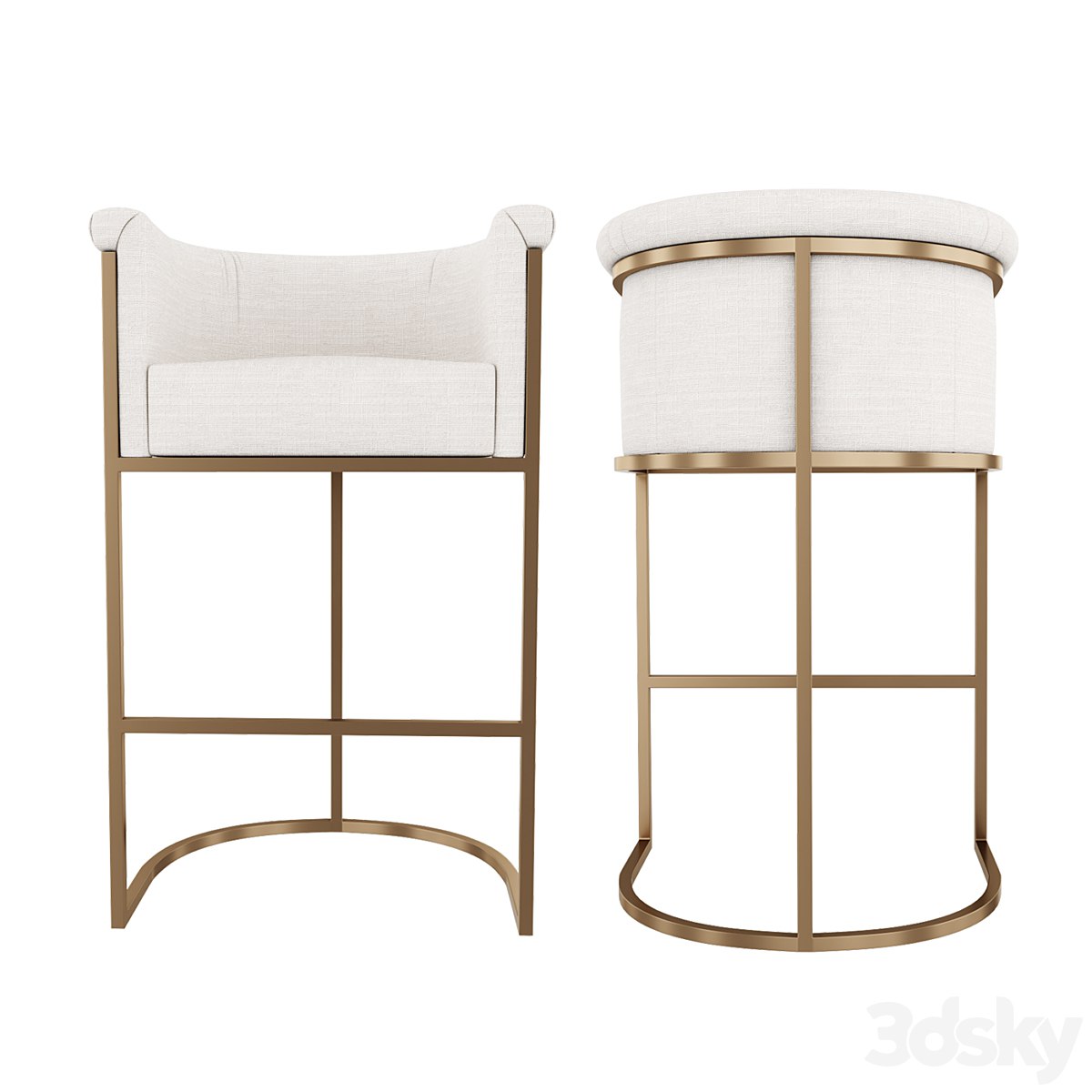 Bar stool Wexler Barrelback Fabric