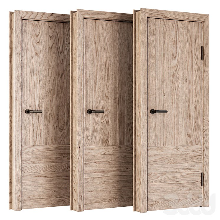 Wooden Door Set V13 / Interior and Exterior door set