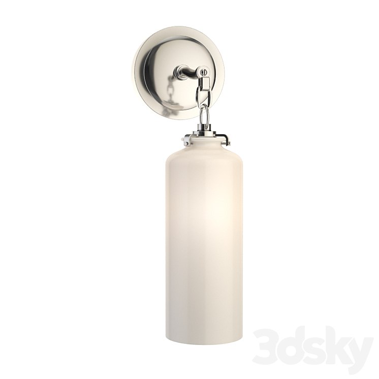 Thomas OBrien Katie 1 Light 5 inch Polished Nickel Decorative Wall Light in White Glass