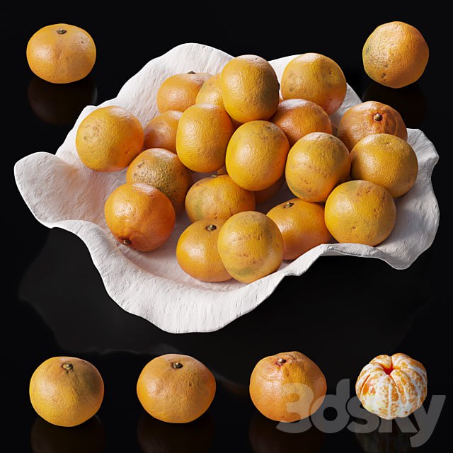 Tangerines in a clay bowl