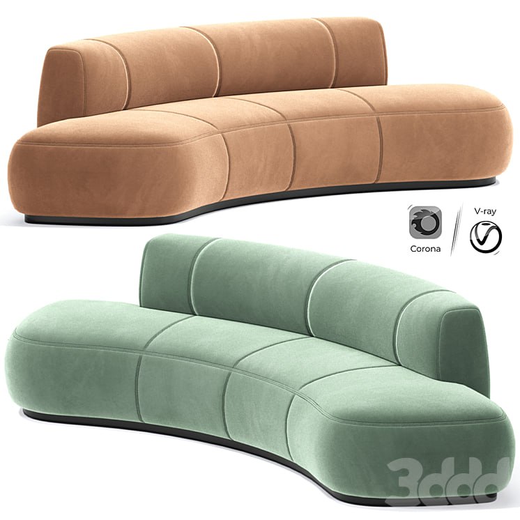 Morada Bubble Curved Fabric Sofa