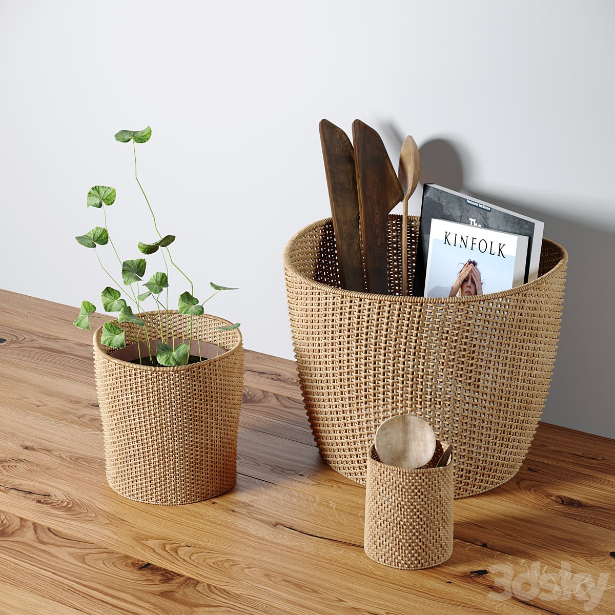 Decorative set with baskets