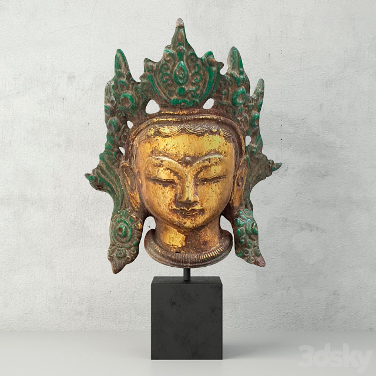 Cast Iron Kwan Yin Head