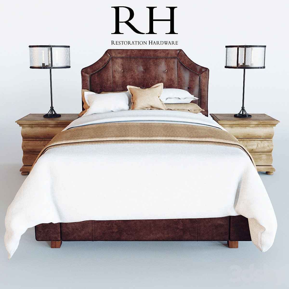 Restoration Hardware Delano Leather Bed