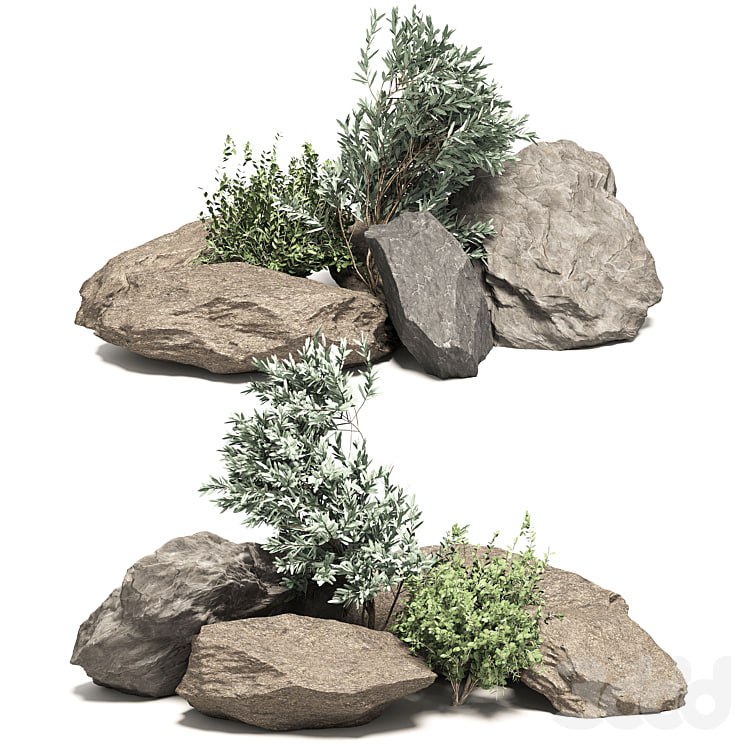 Stone+Bush Pack 6