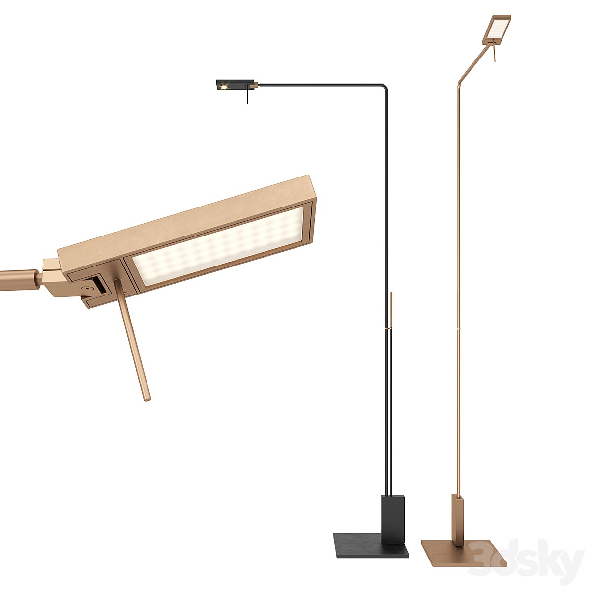 Italian Floor Lamp Viabizzuno Roy Lettura Diffusa and Spot