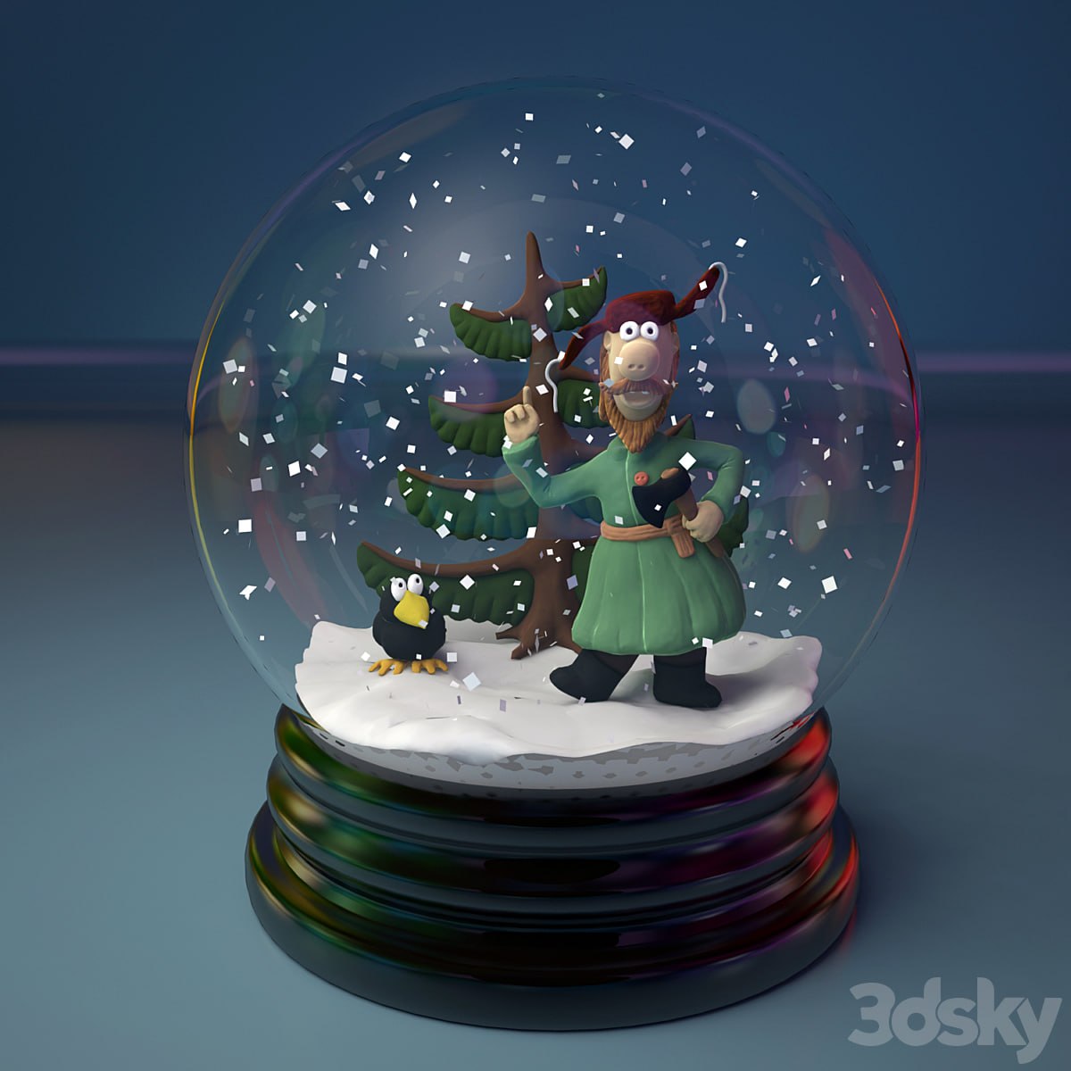 Last year's snow was falling