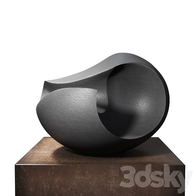 James Oughtibridge Jet Black Concave sculpture