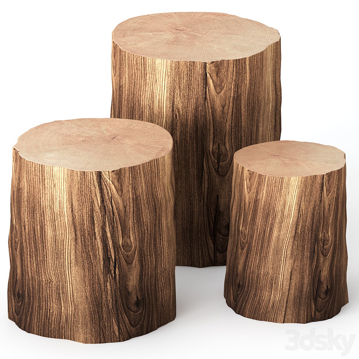 Coffee tables made of stumps