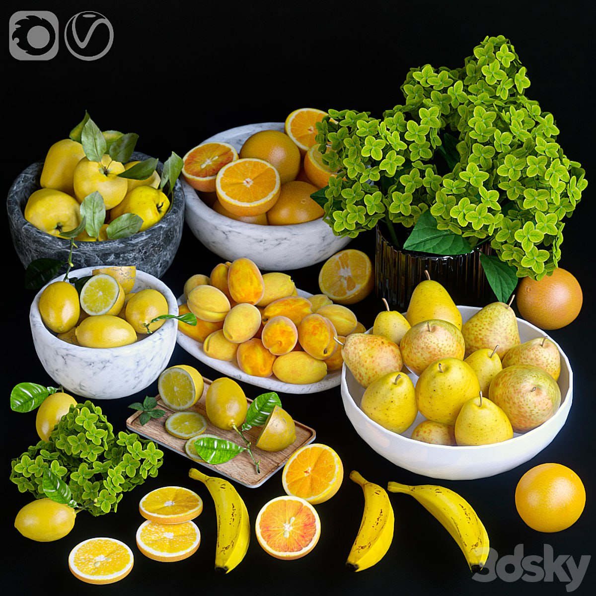 Fruits. Orange / yellow