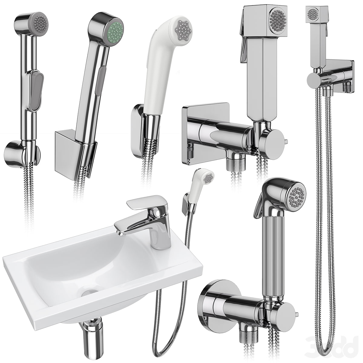 Hygienic shower Hansgrohe and Bossini set 158