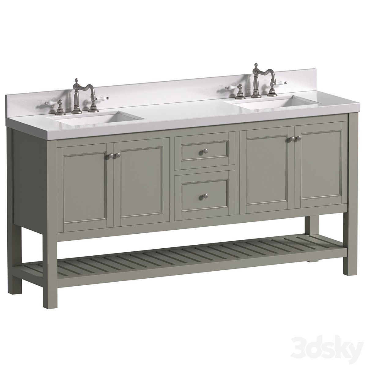 Bathroom Cabinet with a washbasin in a classic style. Bathroom furniture.Bathroom Sink Vanity