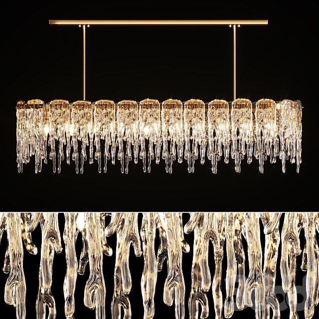 Chandelier with Ice Plates Spring Long M