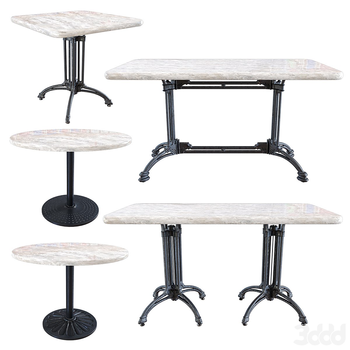 Cast iron underframe table