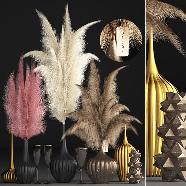 Bouquet of dried flowers 73. Pampas grass, dried flower, vase, Kartaderia, reeds, set, natural decor, table decoration, eco decor, set