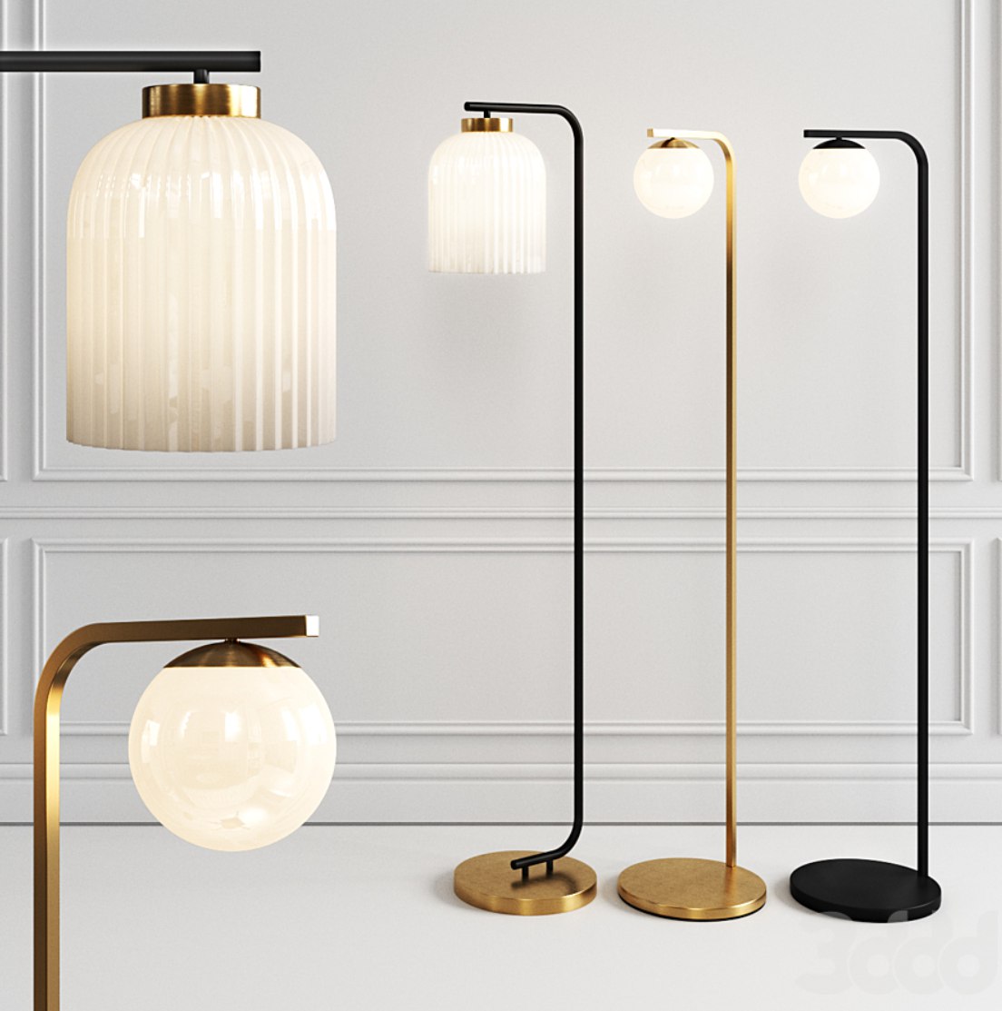 West Elm Floor Lamp set 2
