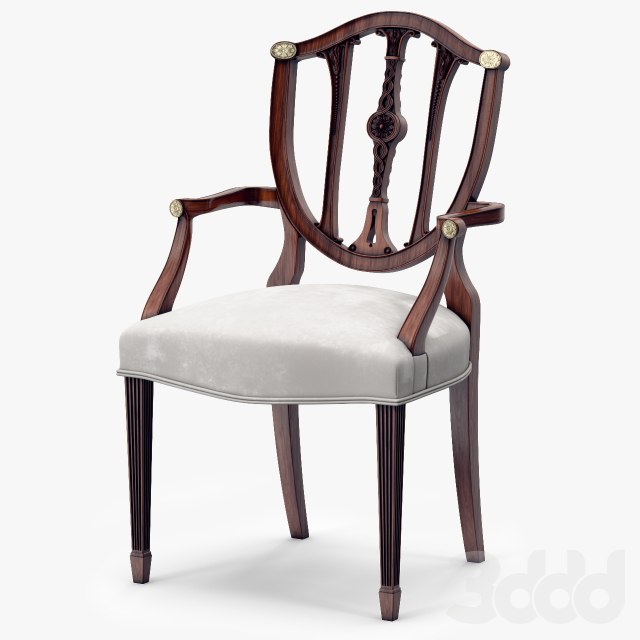 Theodore Alexander Palmerstones Brass Rosette Dinner ArmChair