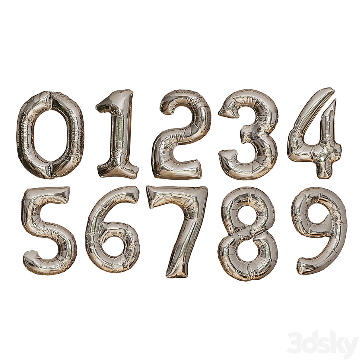 Birthday balloons low poly + normal map