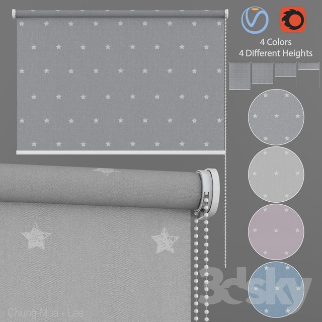 Roller Blind Stars в четырех цветах Набор 1