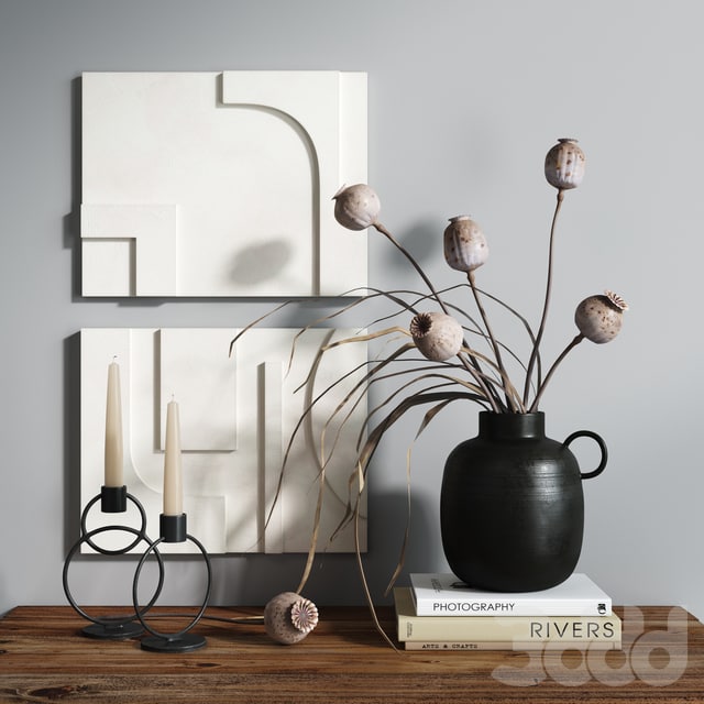 Decorative set with poppy