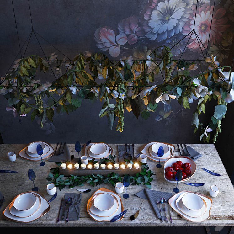 Decor for the kitchen in loft style