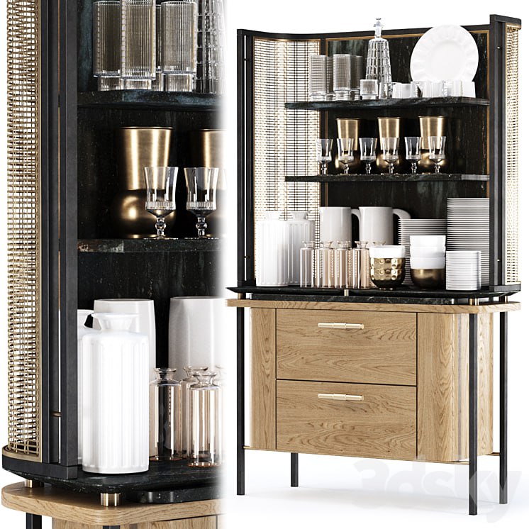 Katty modern sideboard with dishes by Bpoint Design