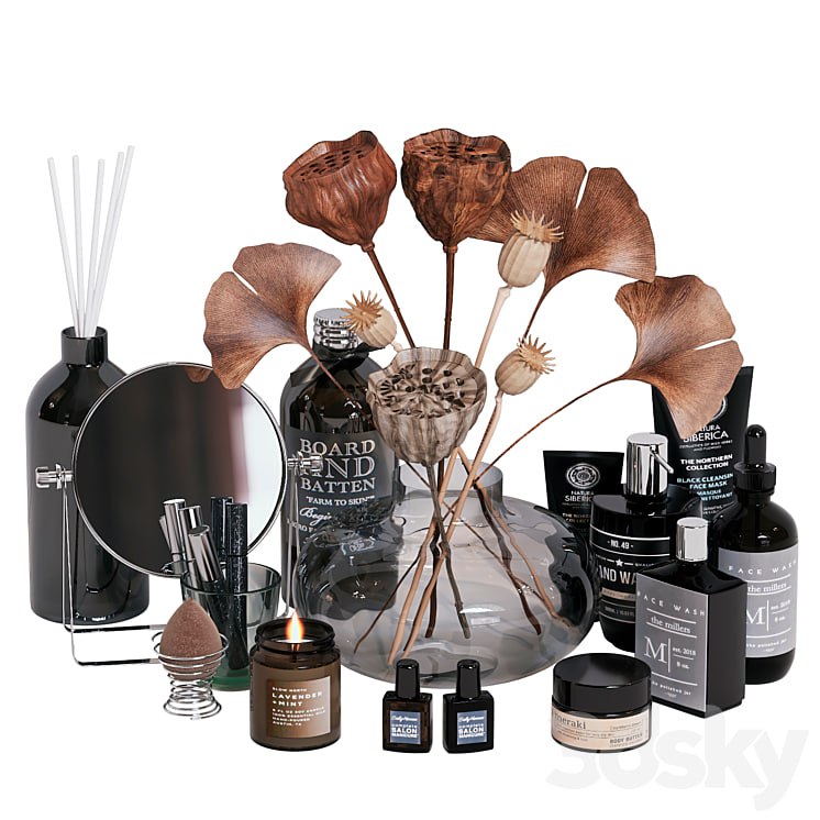 Decorative set with cosmetics