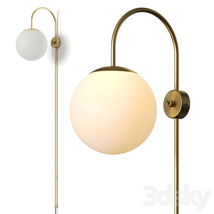 La Redoute Moricio Brass And Opaline Wall Lamp