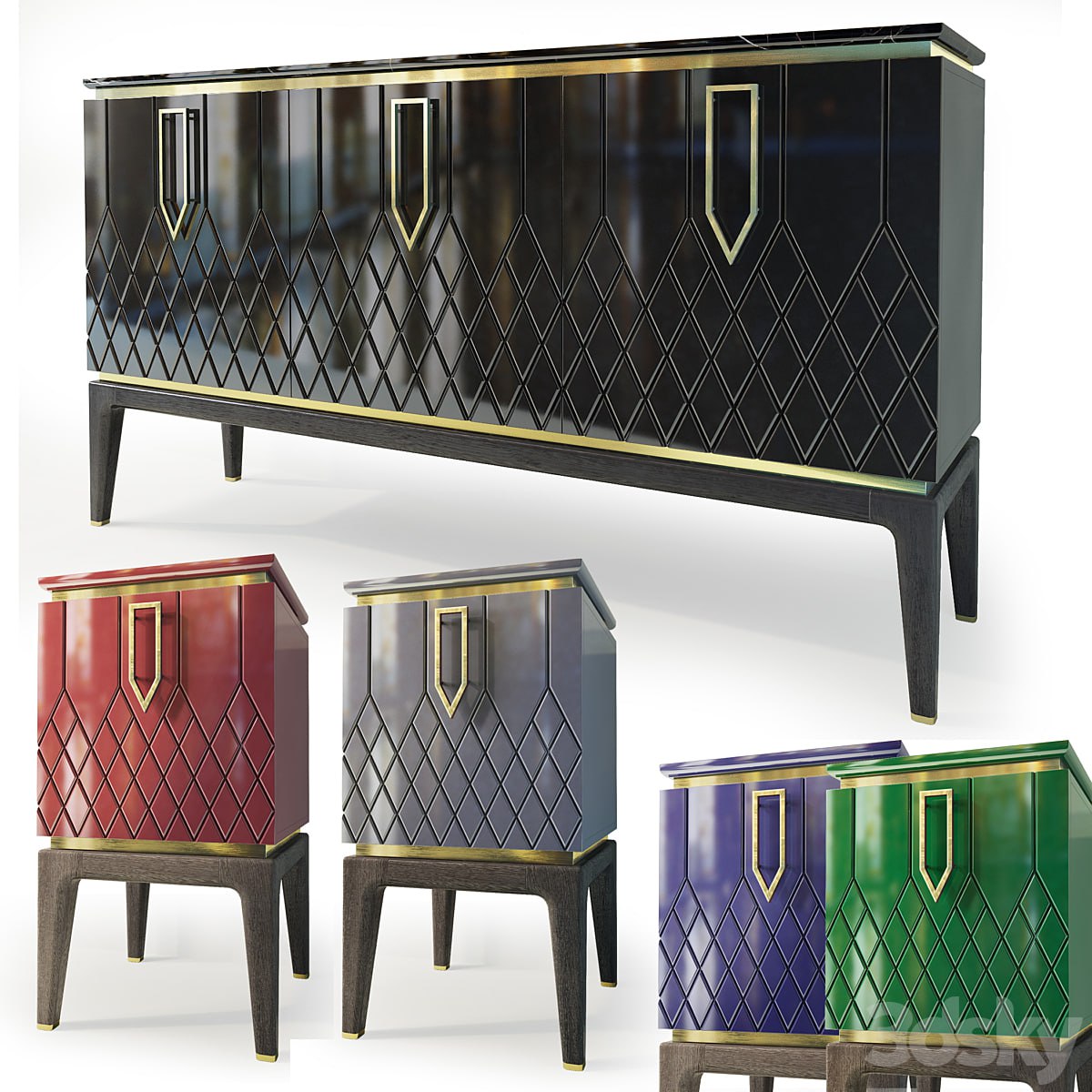 Chest and nightstand Bairo. Sideboard, nightstand by Ambicioni