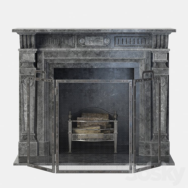 Classic stone fireplace