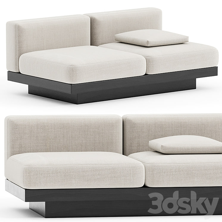 BENCH TWO SEATER BONE - BLACK INDOOR RUDOLPH