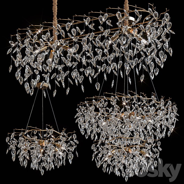 Modern crystal led chandeliers for living room