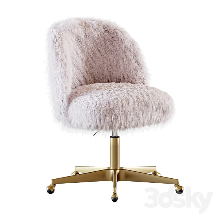 RH ALESSA KASHMIR FAUX FUR DESK CHAIR