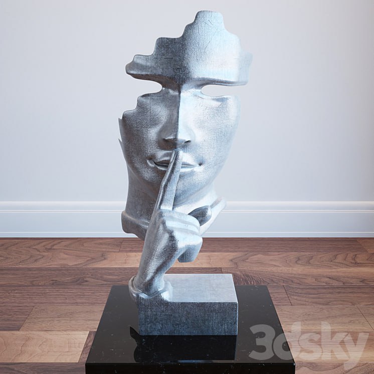 MODREST WHISPER MODERN SILVER SCULPTURE