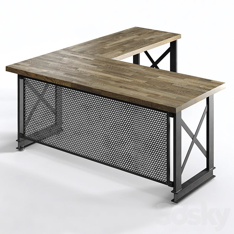 The carruca desk by Iron Age Office