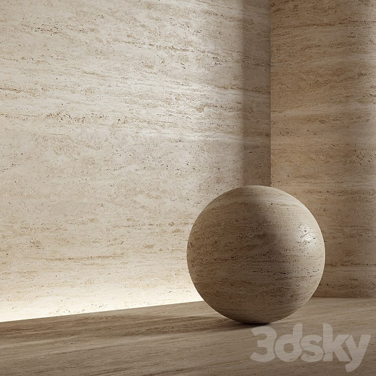 Stone material, travertine. 26, pbr, seamless