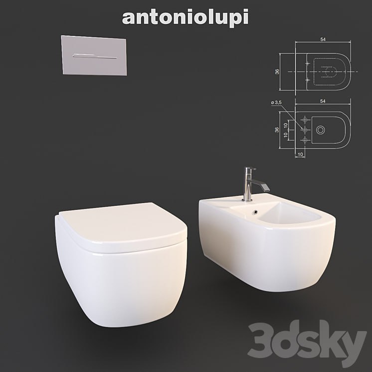 Toilet and bidet Komodo antonio lupi, Sink Segno and accessories sesamo Design Arkimera