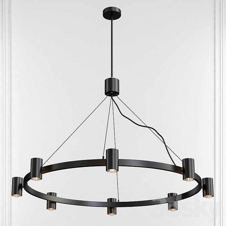 Kempton Matte Black & Satin Brass 8 Light Chandelier by Elk Lighting