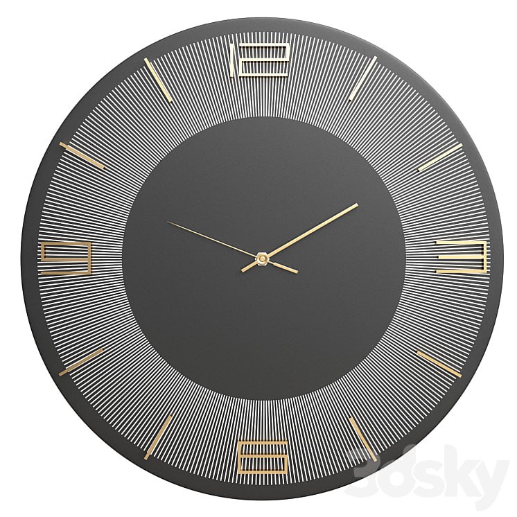 Wall clock Leonardo black
