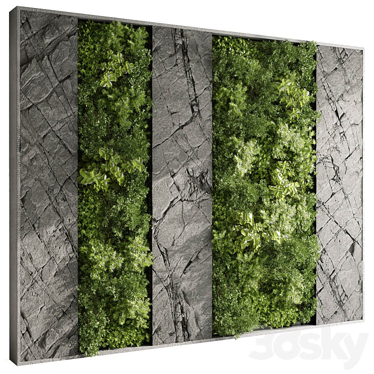Vertical Wall Garden With Rock frame - 27
