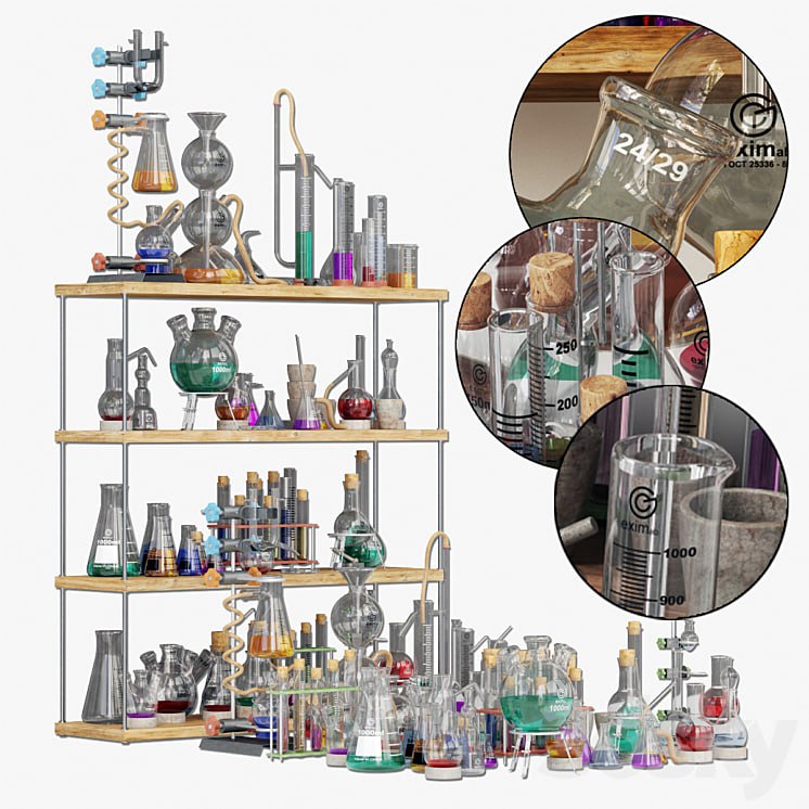 Chemistry dishes n4 / Laboratory chemical glassware №4