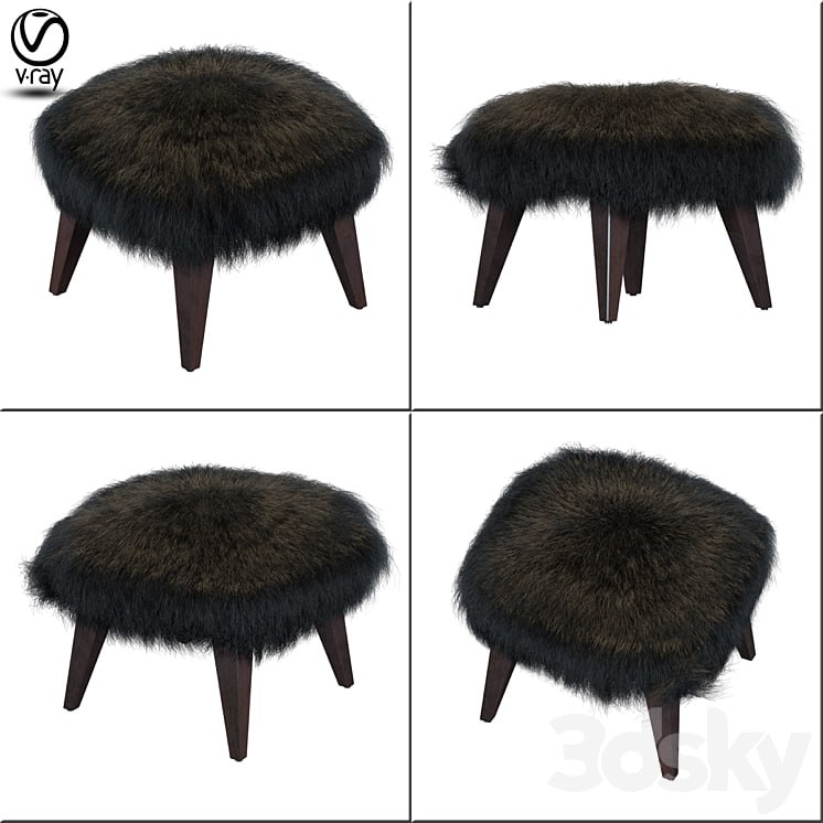 OTTO TIBETAN FUR CUBE OTTOMAN