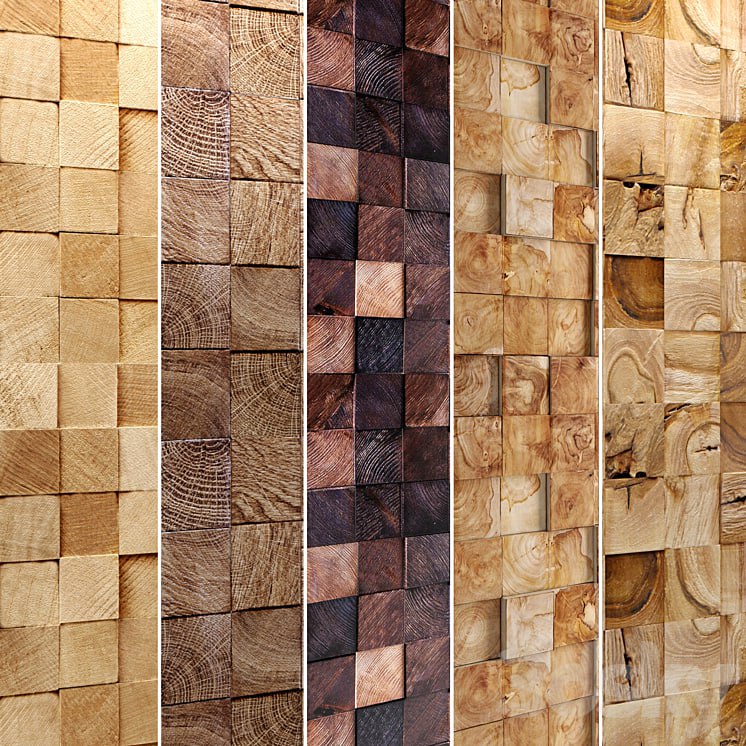 Wooden mosaic, Collection, decor for walls, panels, eco style, natural decor, design